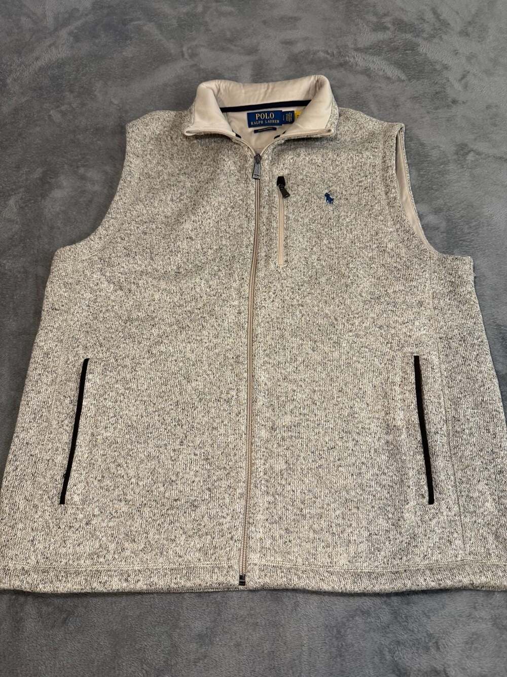 Polo Ralph Lauren Performance Fleece Full-Zip Vest Heather Tan
